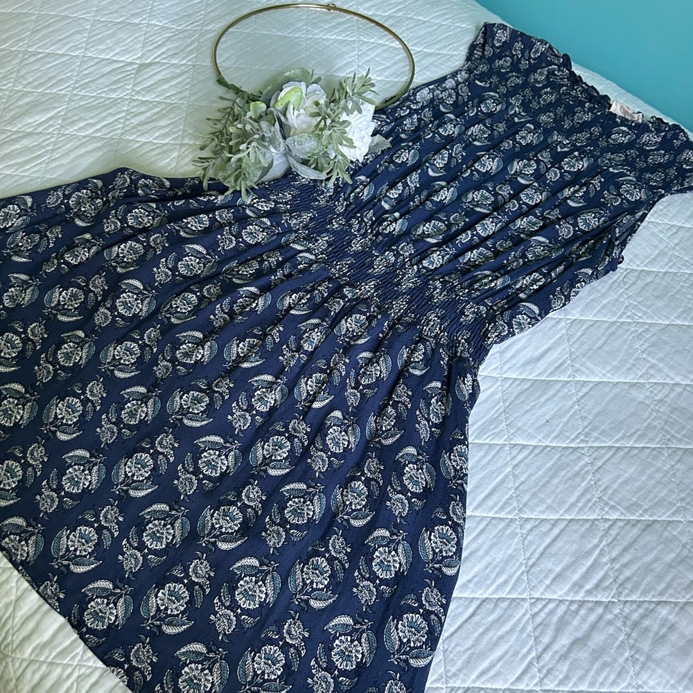 Everly Navy and White Floral Mini Dress